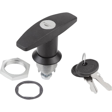 Kipp Quarter-Turn Lock, Single-Key System, H=18, 5, Zinc K0526.2183